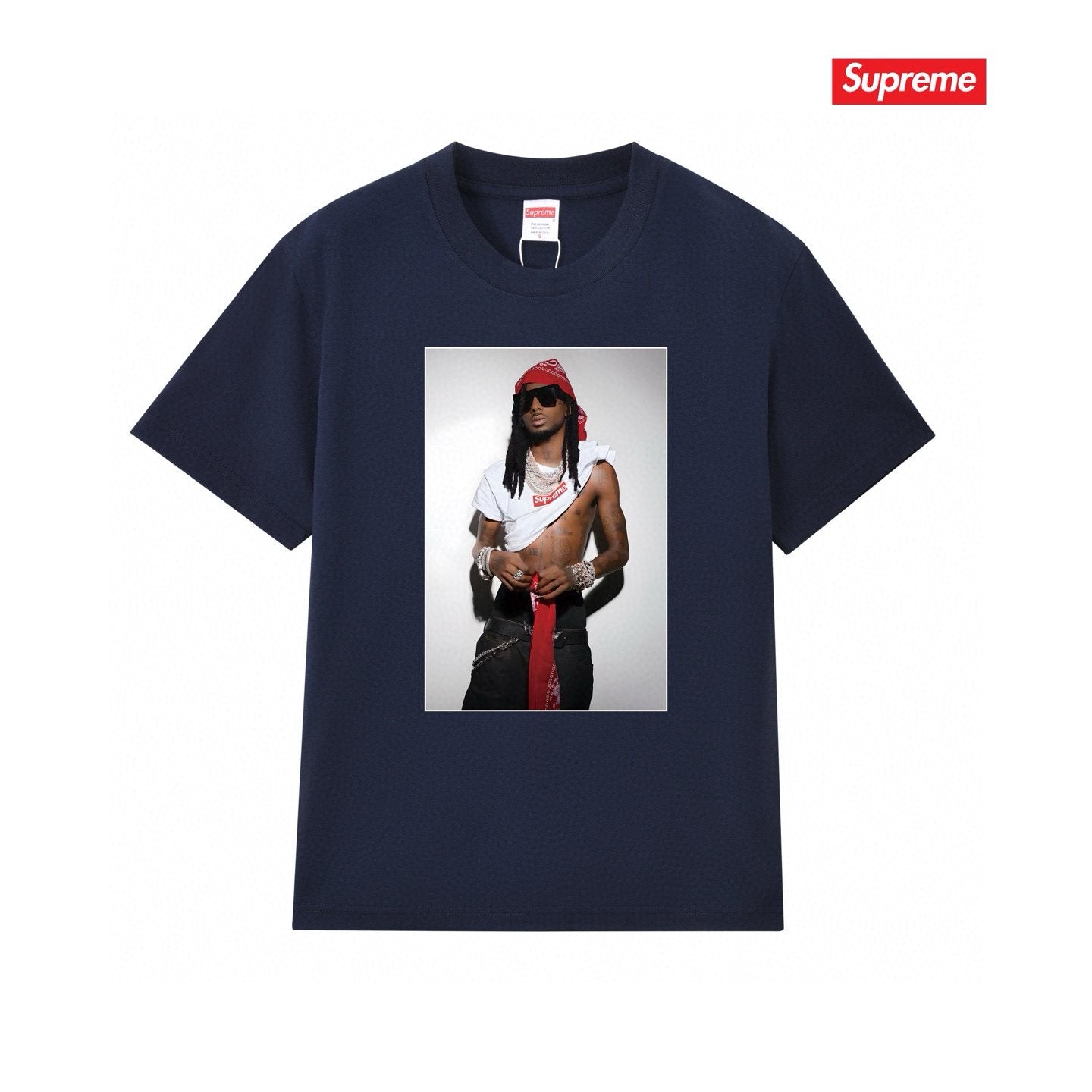 Supreme Playbi Caarti Portrait Graphic T-Shirt — front