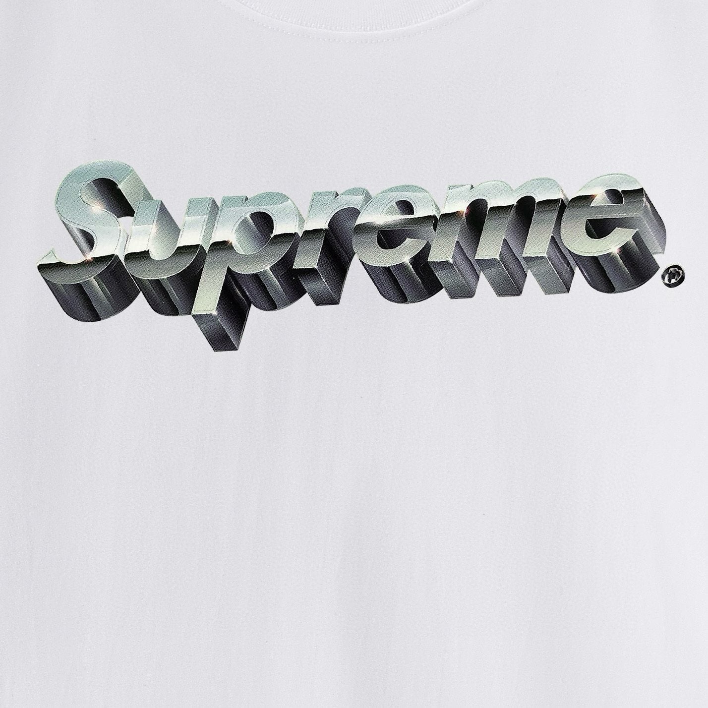 Supreme Metallic Wordmark Graphic T-Shirt — detail