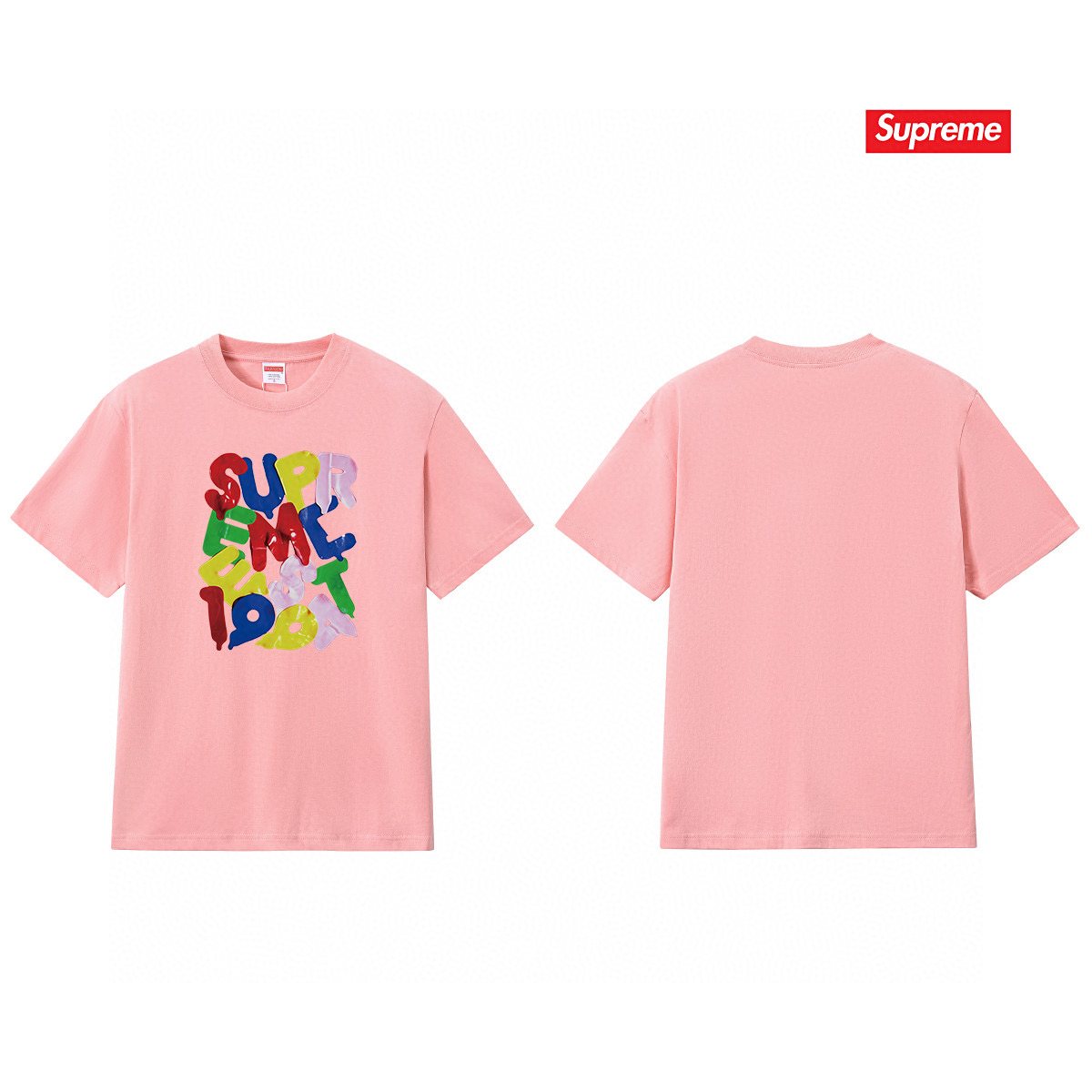 Supreme Colorful Letter Graphic T-Shirt — front
