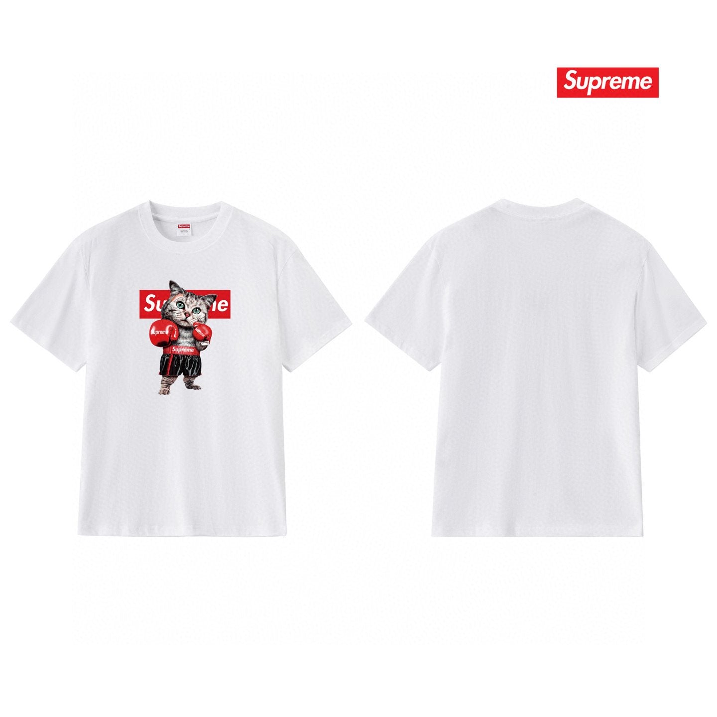 Supreme Boxing Cat Graphic T-Shirt — back
