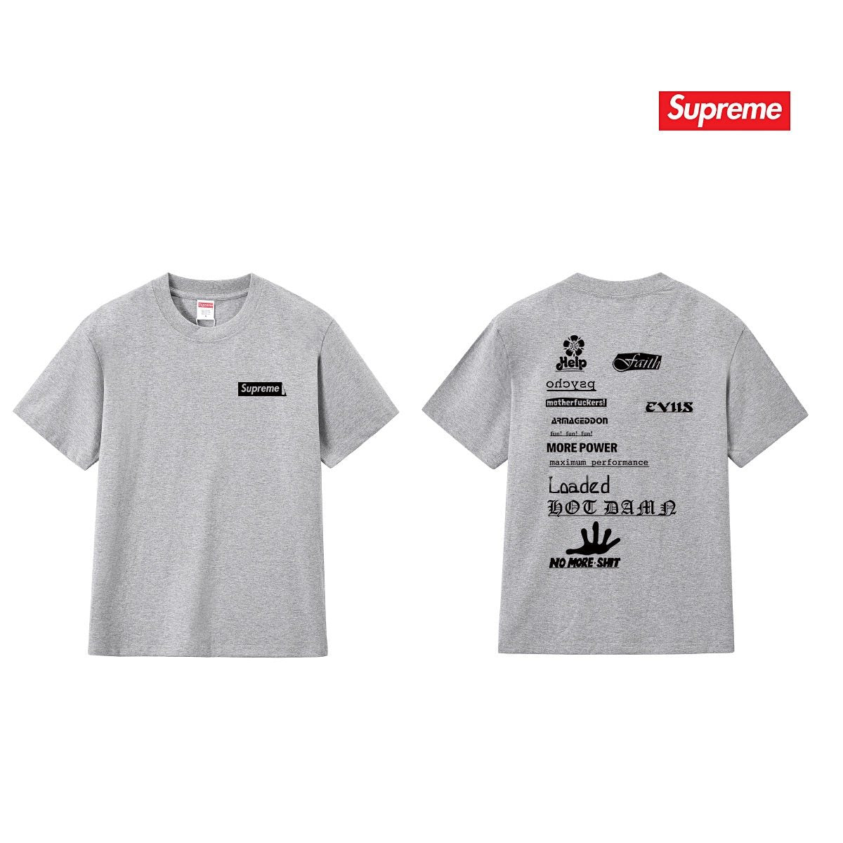 Supreme Multi-Logo Back Graphic T-Shirt — comparison