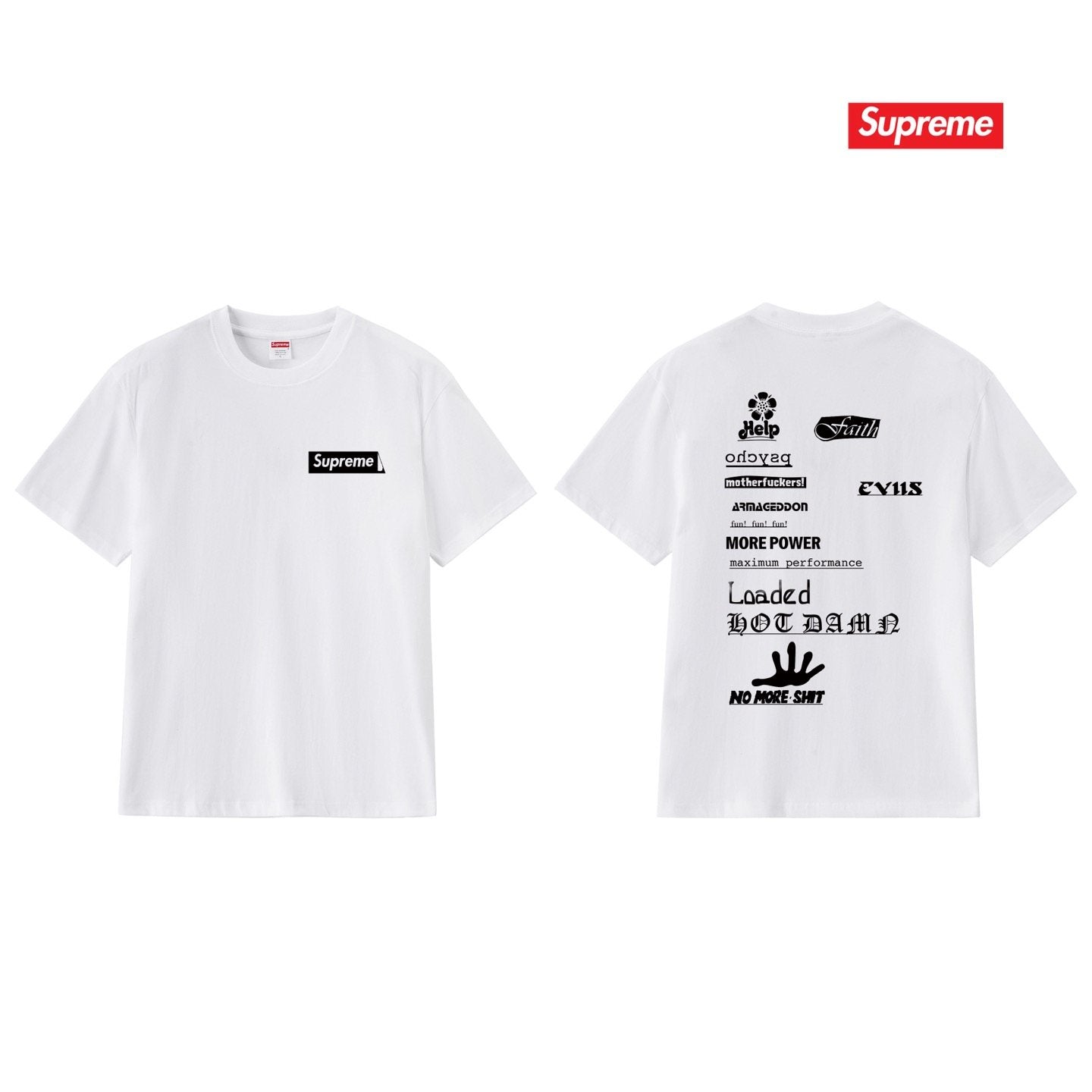 Supreme Multi-Logo Back Graphic T-Shirt — comparison
