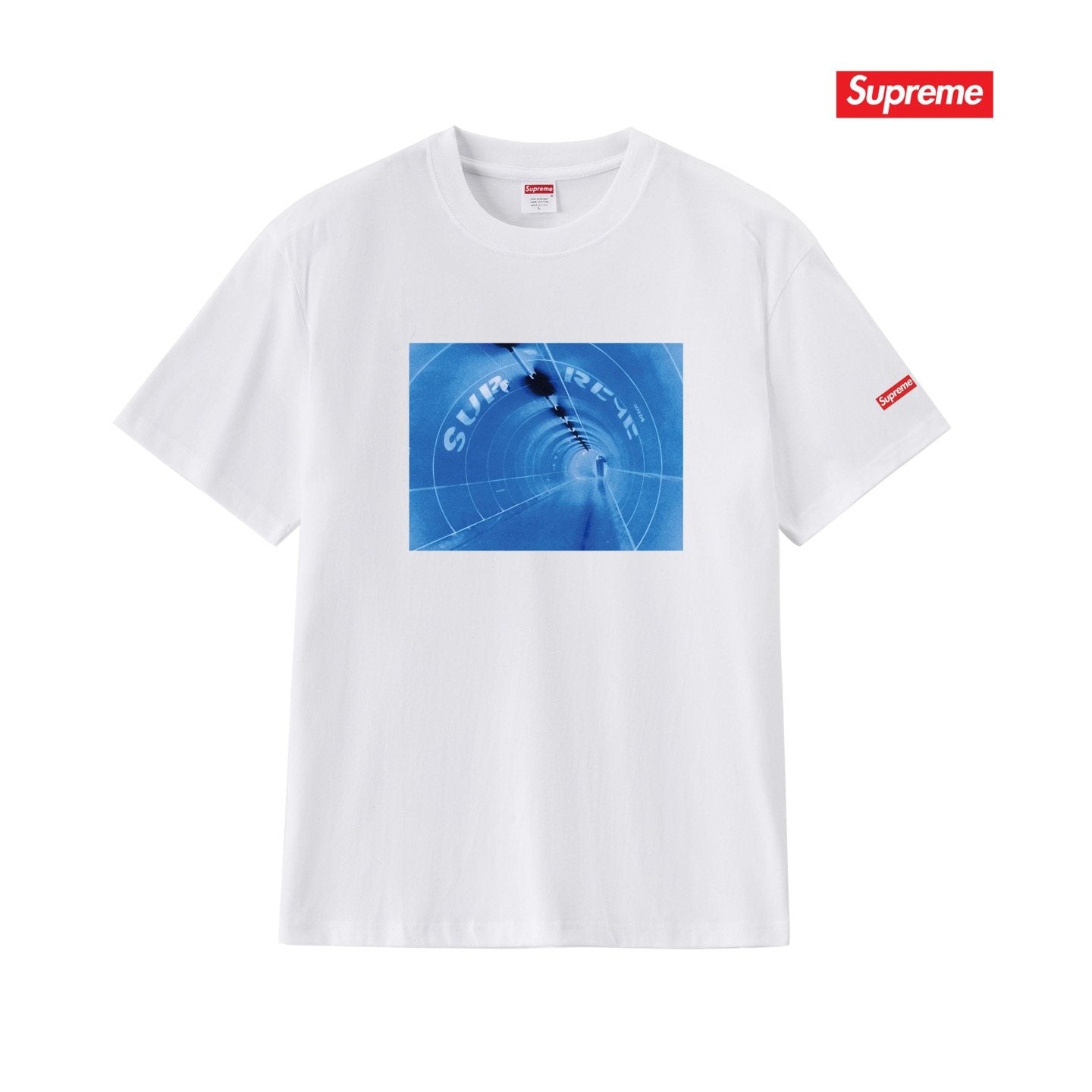 Supreme Blue Chest Graphic Short-Sleeve T-Shirt — front