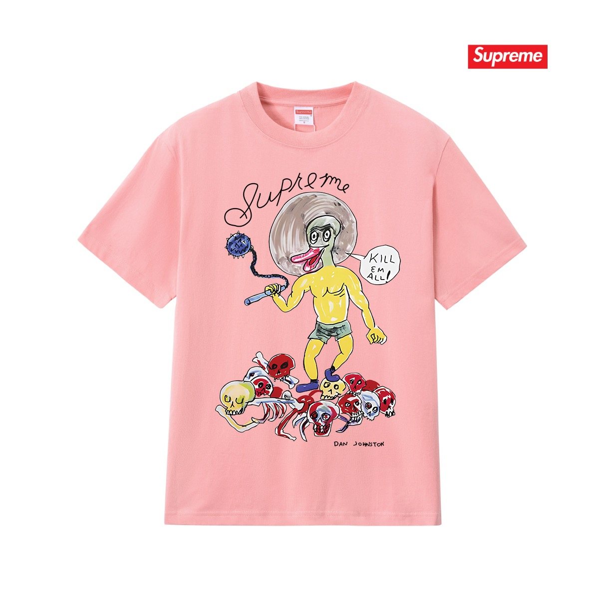 Supreme Cartoon Skull Graphic T-Shirt — front