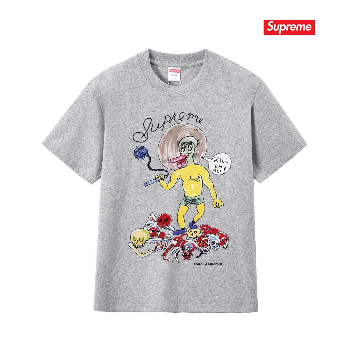 Supreme Cartoon Skull Graphic T-Shirt — front