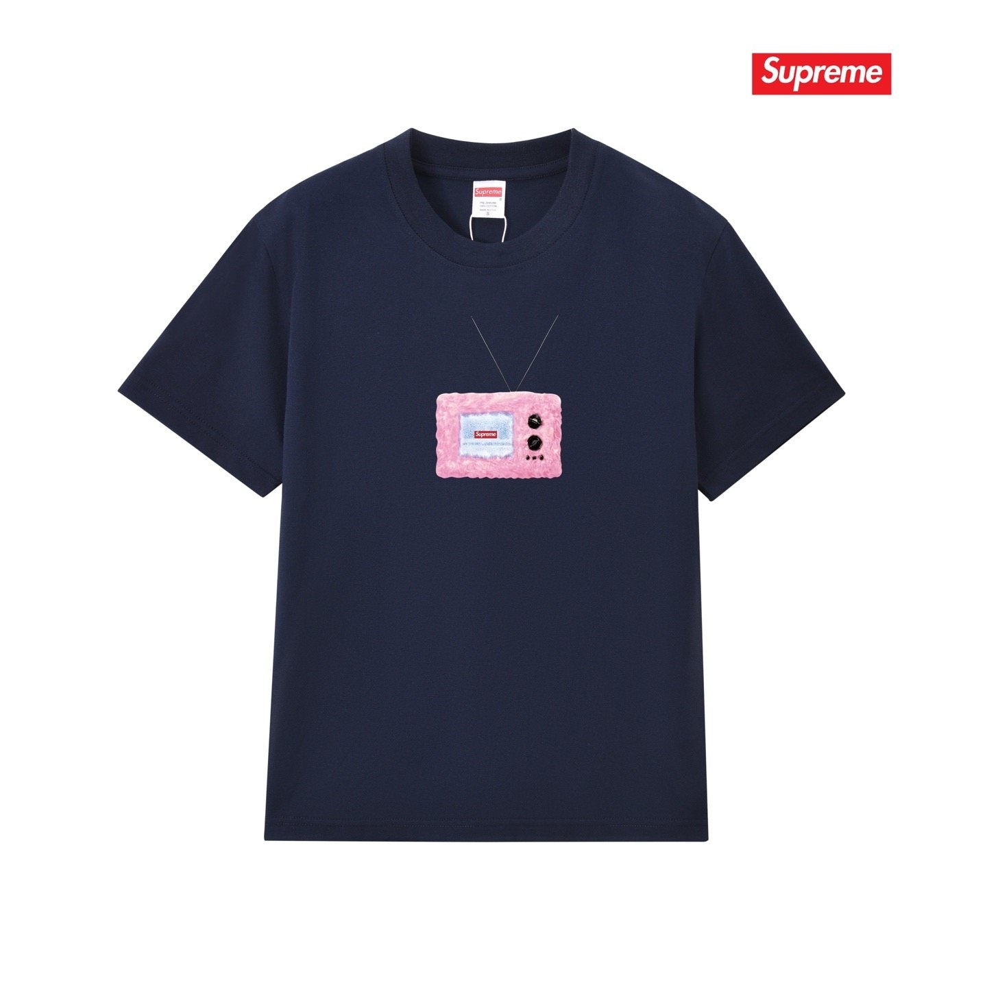Supreme Pink TV Graphic T-Shirt — front