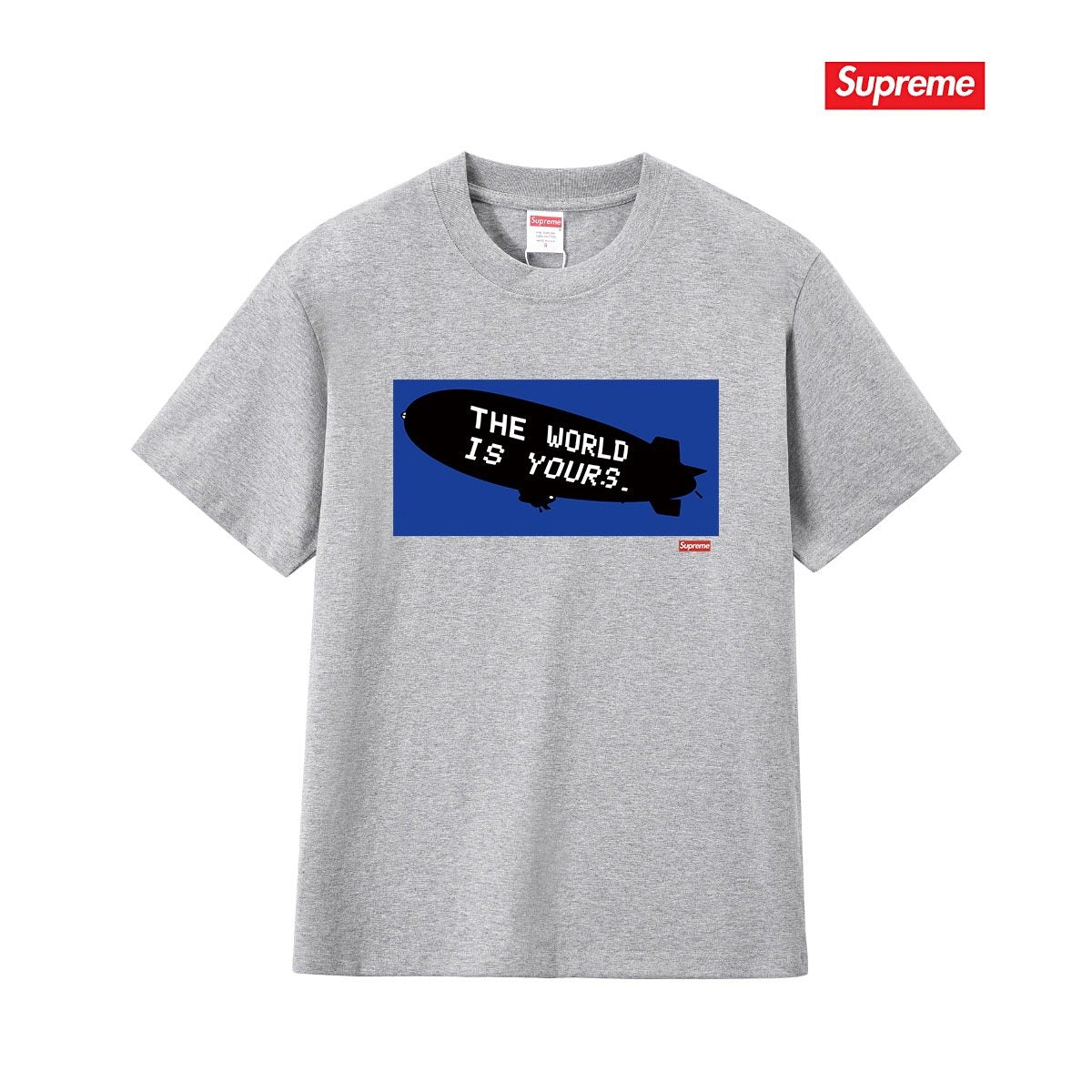 Supreme Blue Rectangle Brush Graphic T-Shirt — front