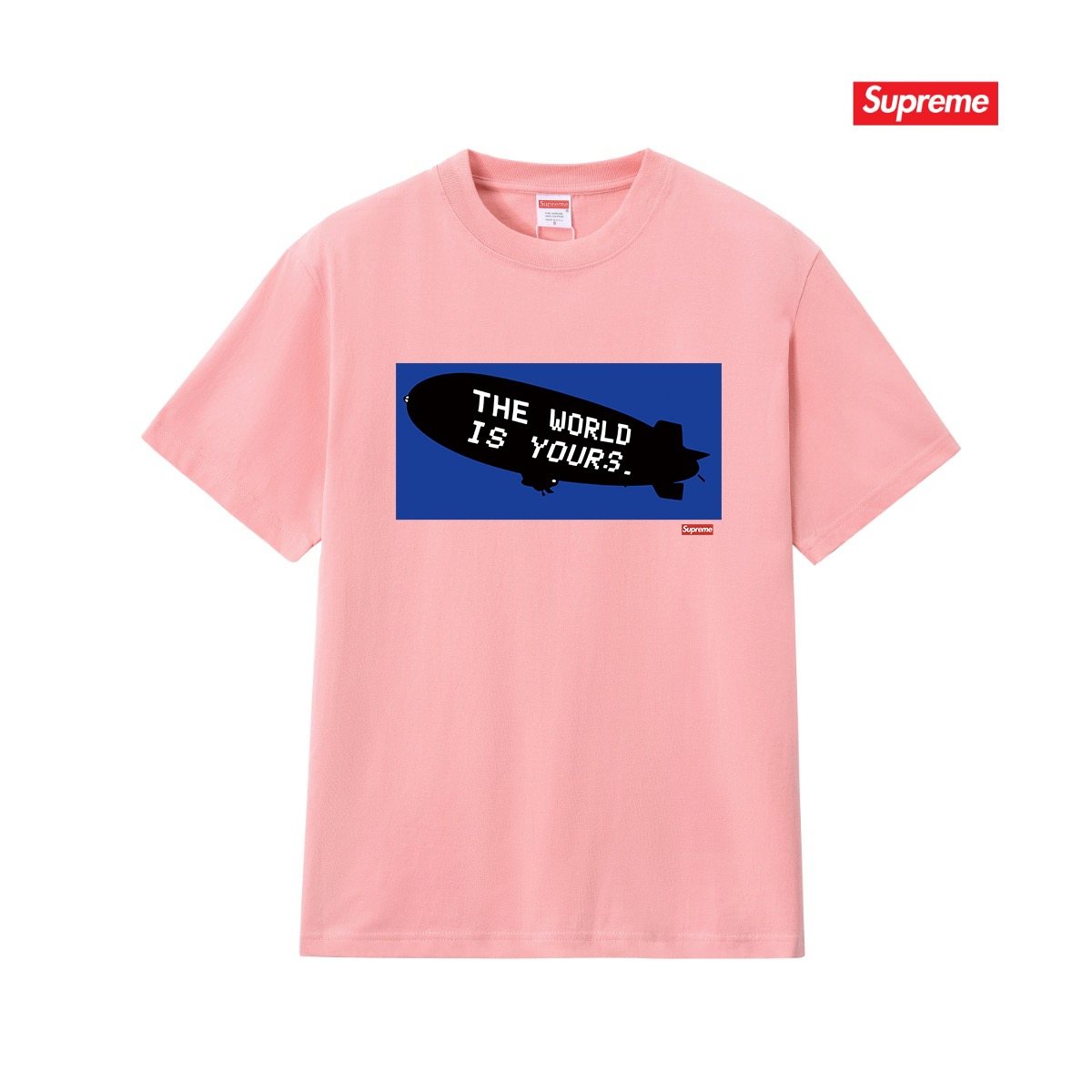 Supreme Blue Rectangle Brush Graphic T-Shirt — front