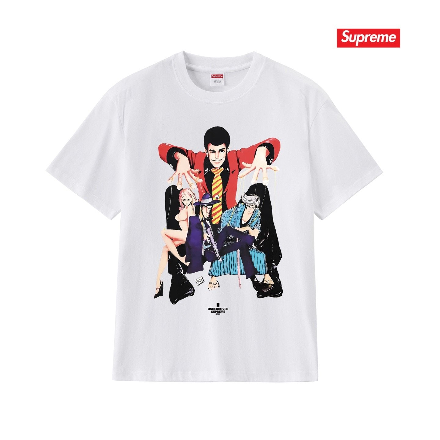 Supreme Anime Character Graphic T-Shirt — front