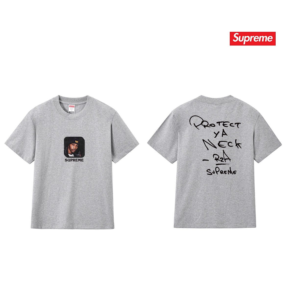 Supreme Protect Ya Neck RZA Portrait Graphic T-Shirt — comparison