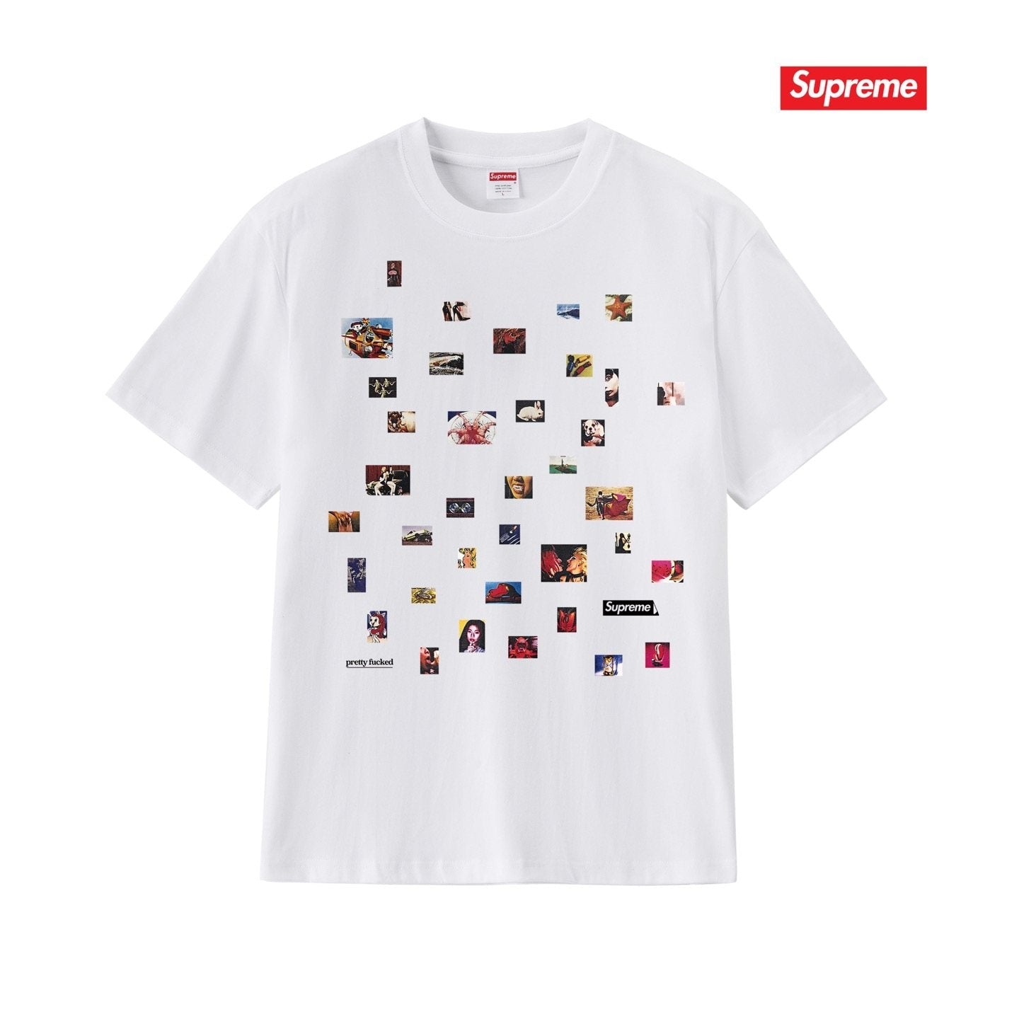 Supreme Photo Collage Graphic T-Shirt — front