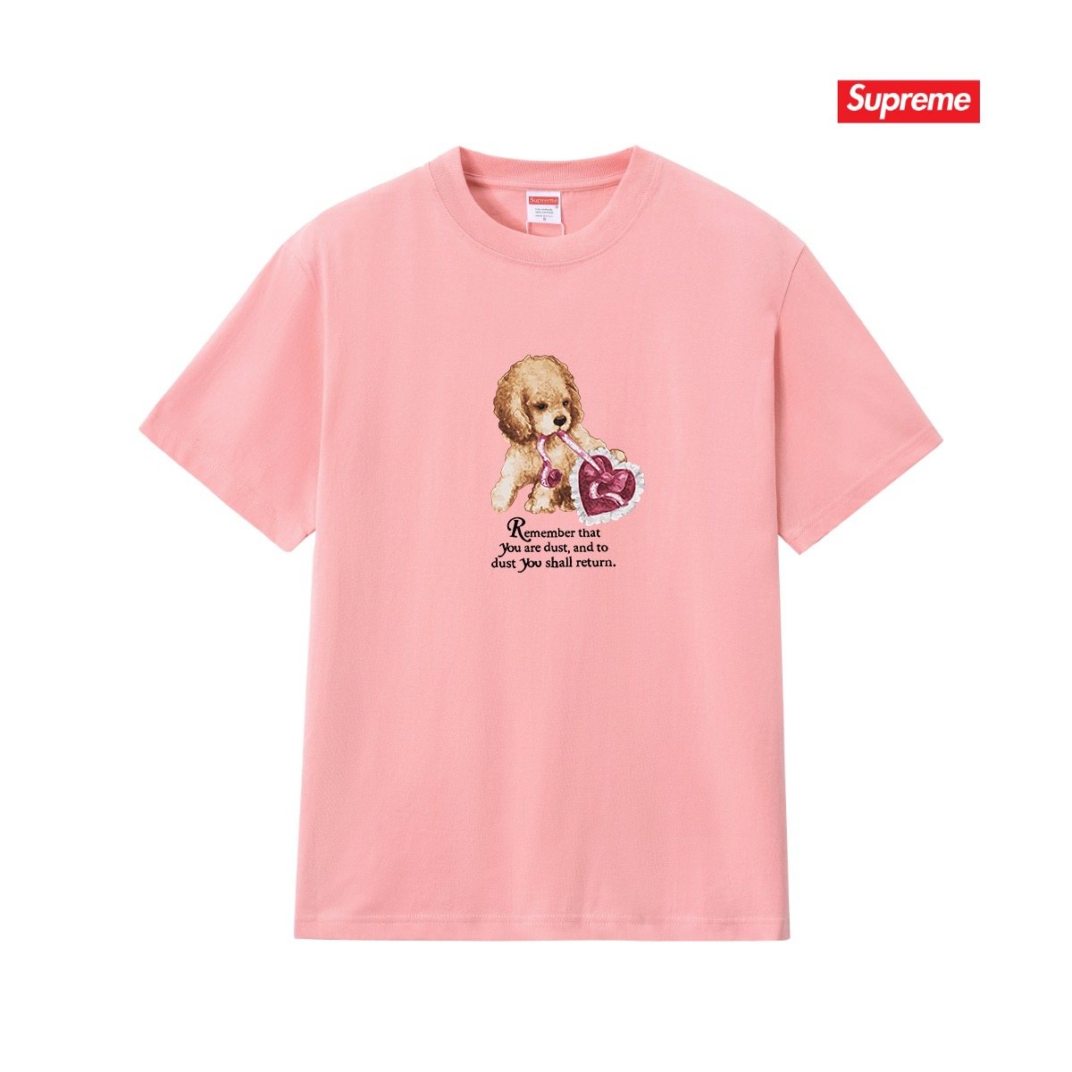 Supreme Dog and Heart Graphic T-Shirt — front