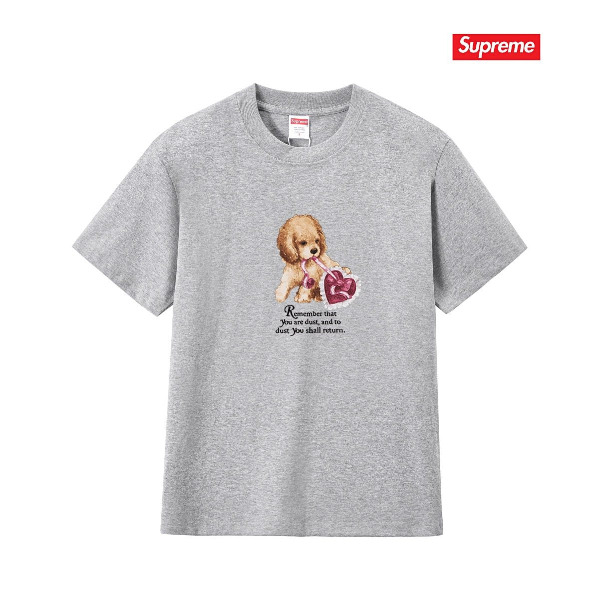 Supreme Dog and Heart Graphic T-Shirt — front