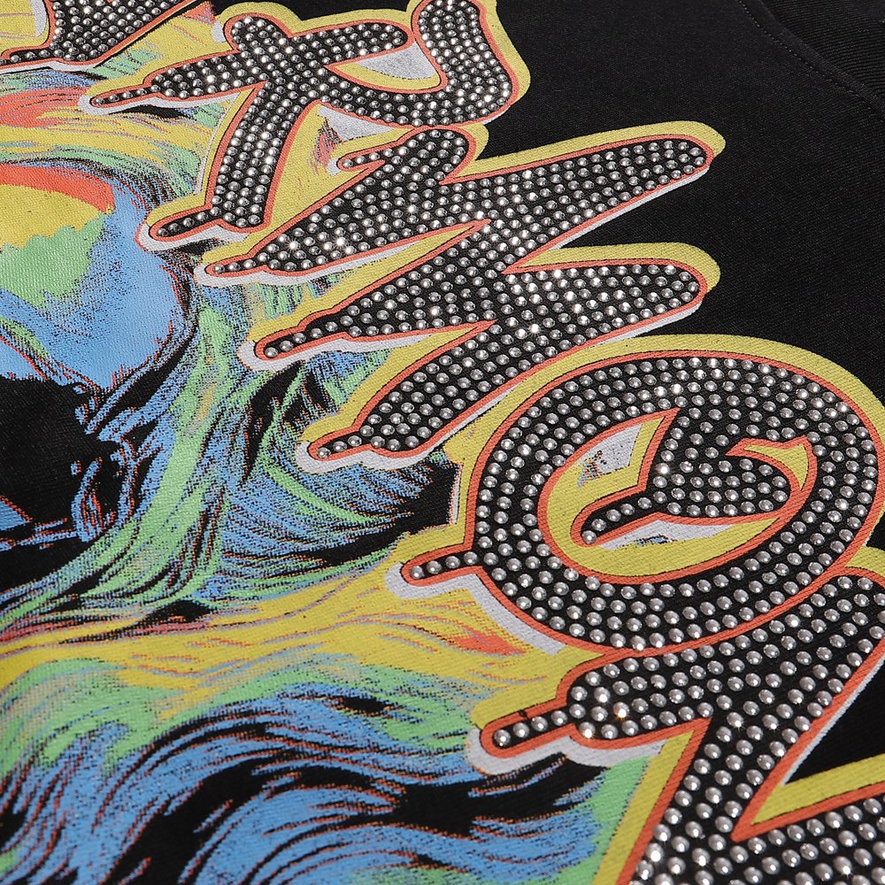 HARMONY Baseball Player Rhinestone Graphic T-Shirt — detail