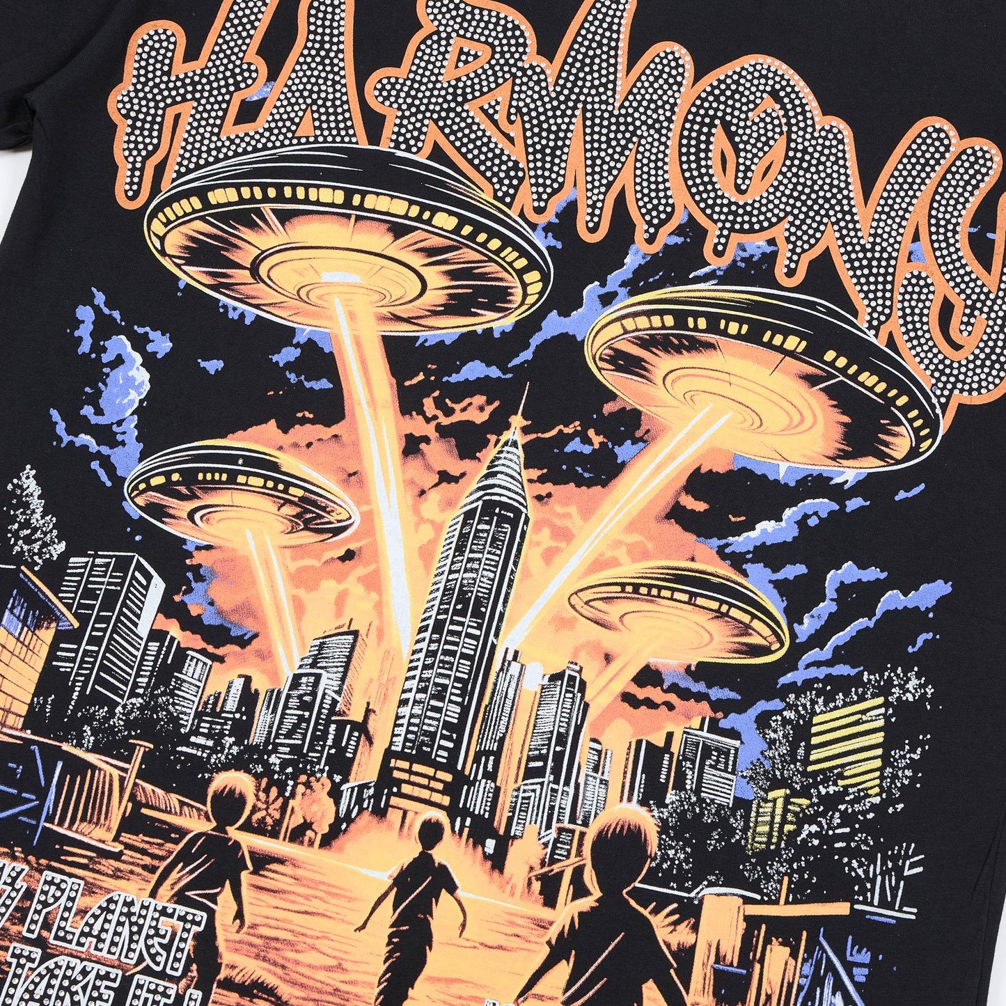 HARMONY Rhinestone Graphic T-Shirt — detail