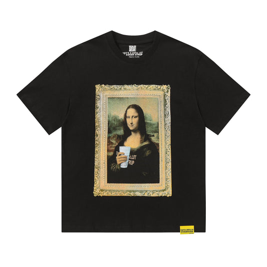 THAT'S A AWFUL LOT OF COUGH SYRUP Mona Lisa Graphic Short-Sleeve T-Shirt — hero