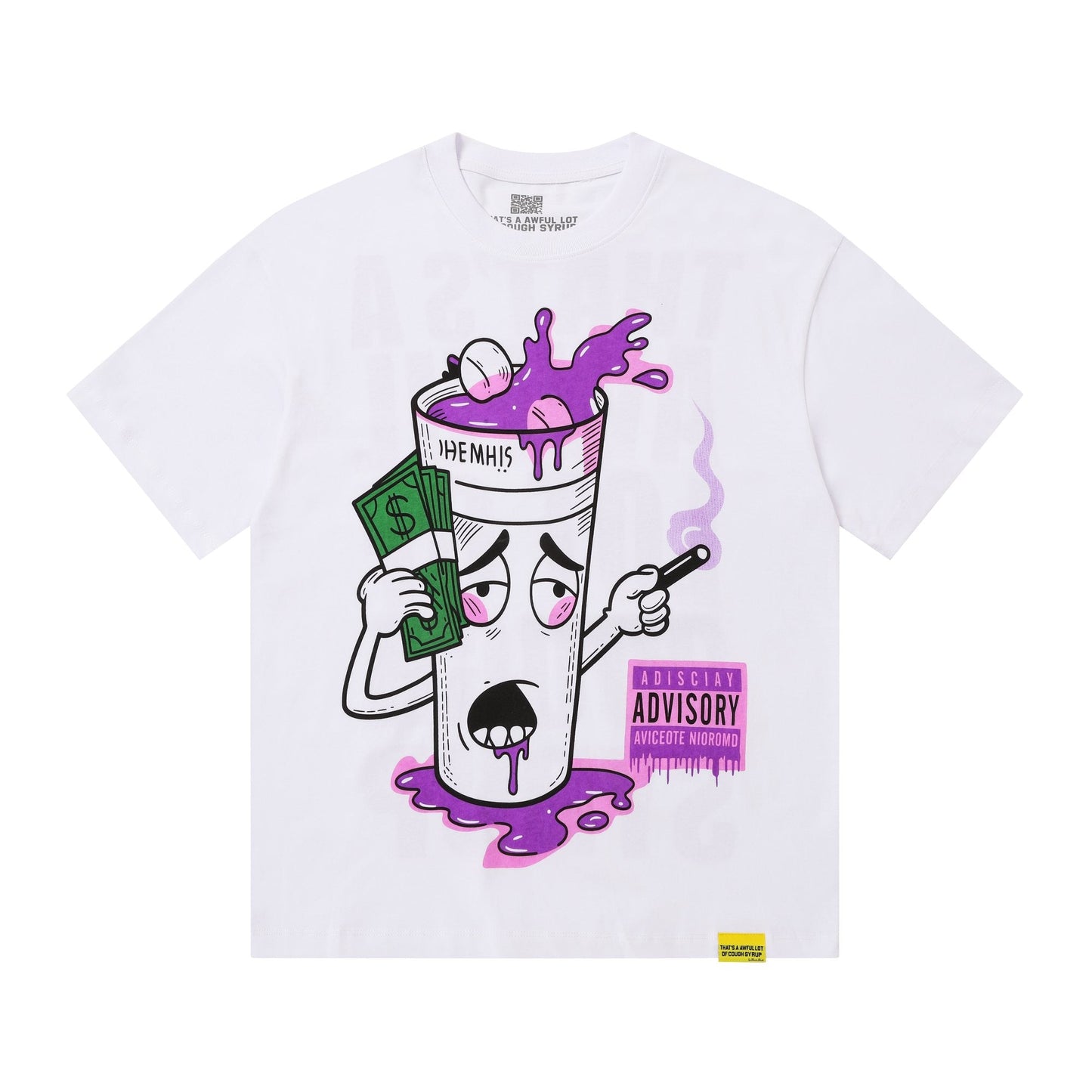THAT'S A AWFUL LOT OF COUGH SYRUP White Front & Back Graphic T-Shirt — hero