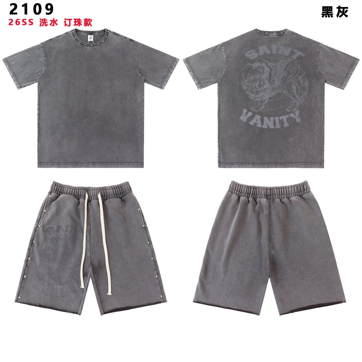 SAINT Vanity Lion Graphic Short-Sleeve Set — front