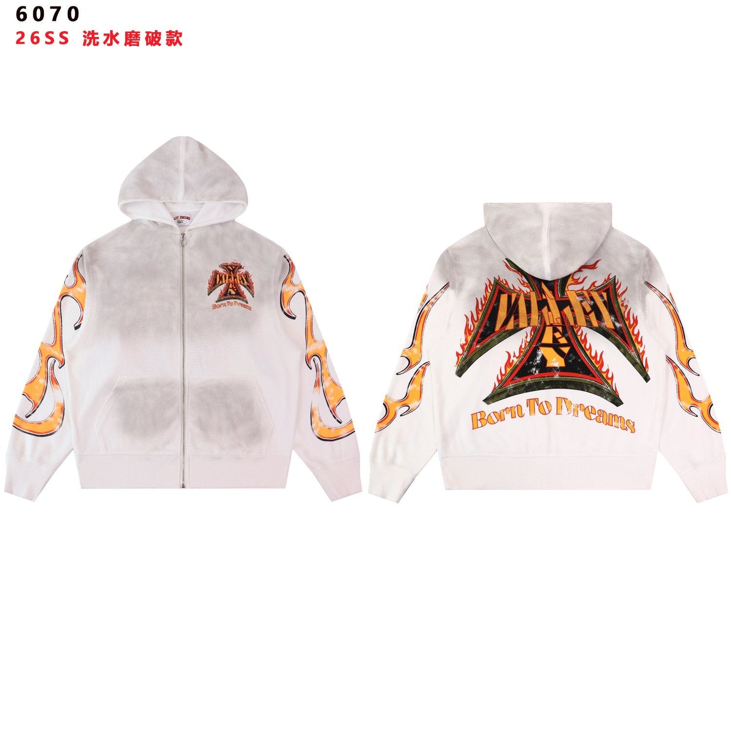 Valley Dreams Death or Glory Flame Zip Hoodie — front