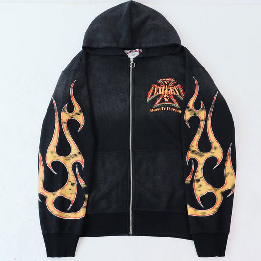 Valley Dreams Death or Glory Flame Zip Hoodie — hero