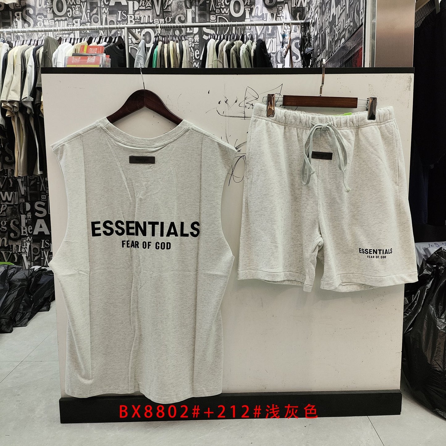 ESSENTIALS Sleeveless Top & Drawstring Shorts Set — back