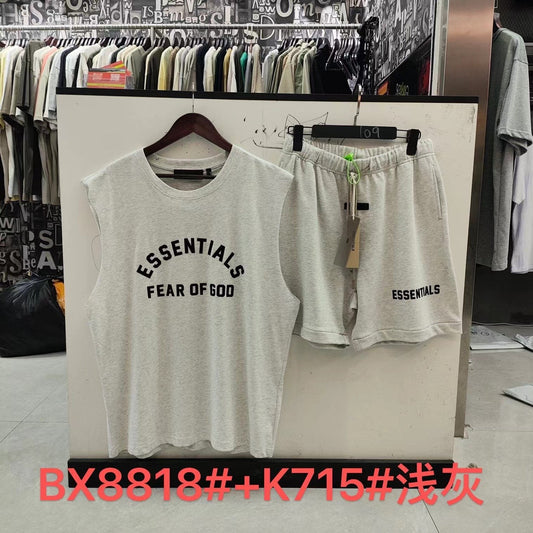 ESSENTIALS Graphic Sleeveless Top & Shorts Matching Set — hero