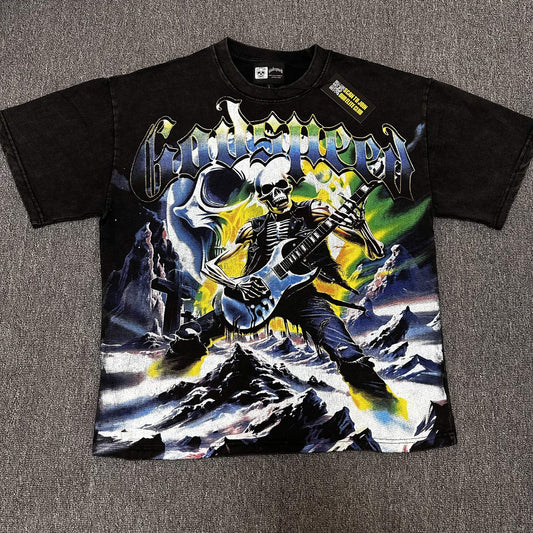 Godspeed Skeleton Guitar Graphic T-Shirt — hero