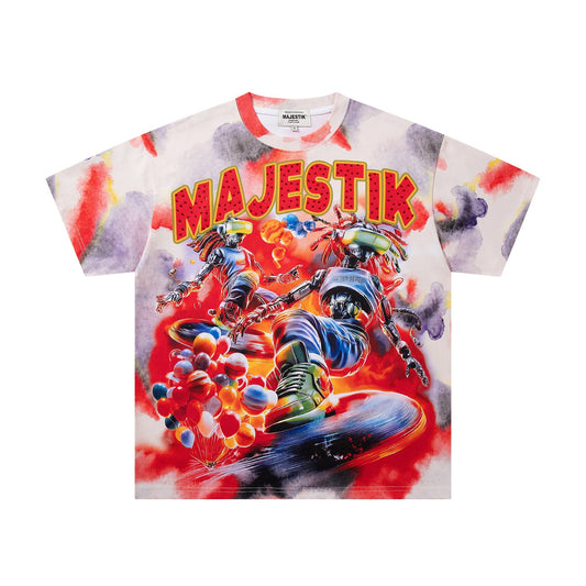 MAJESTIK Watercolor Allover Graphic T-Shirt — hero