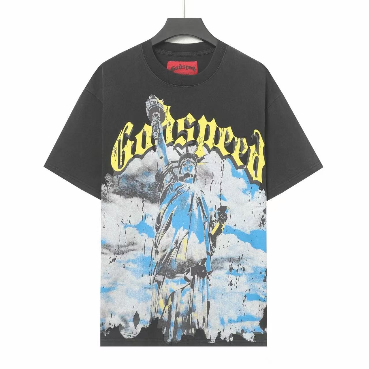 Godspeed Rock Graphic Acid-Wash T-Shirt — front