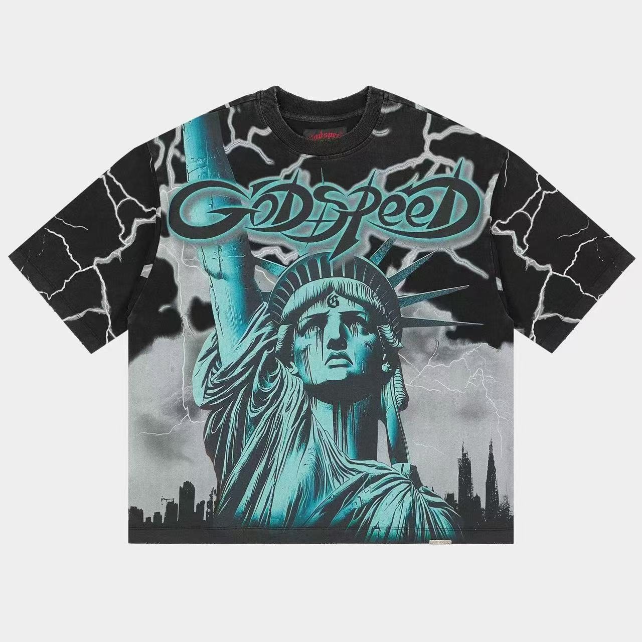 Godspeed Statue of Liberty Graphic T-Shirt — front