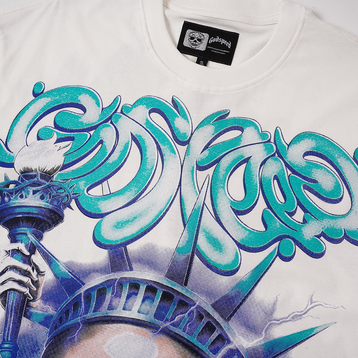 Godspeed Skull Liberty Graphic T-Shirt — detail