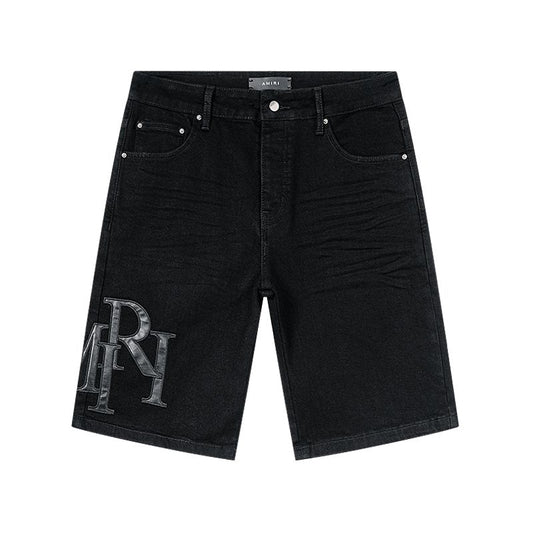 AMIRI Tonal Monogram Denim Shorts — hero