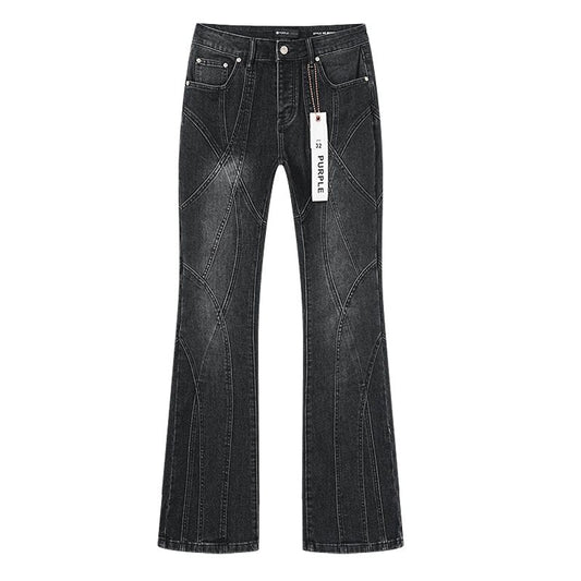 Purple Brand Black Washed Flare Jeans — hero