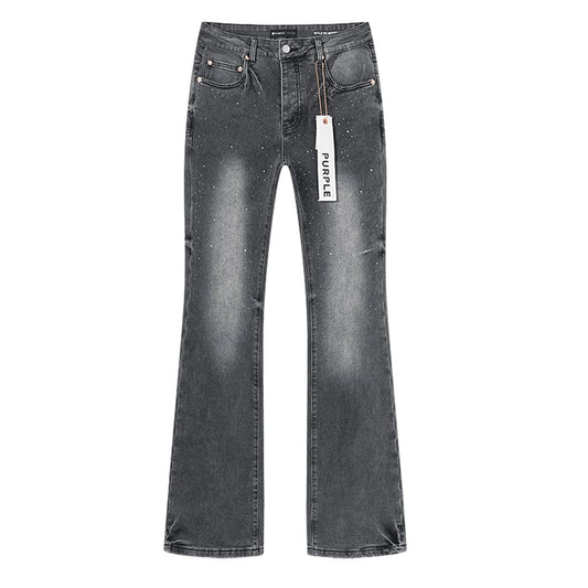 Purple Brand Gray Rhinestone Flared Jeans — hero