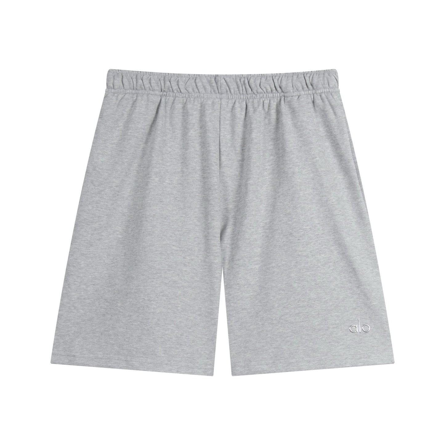 alo Elastic Waist Logo Detail Shorts — front
