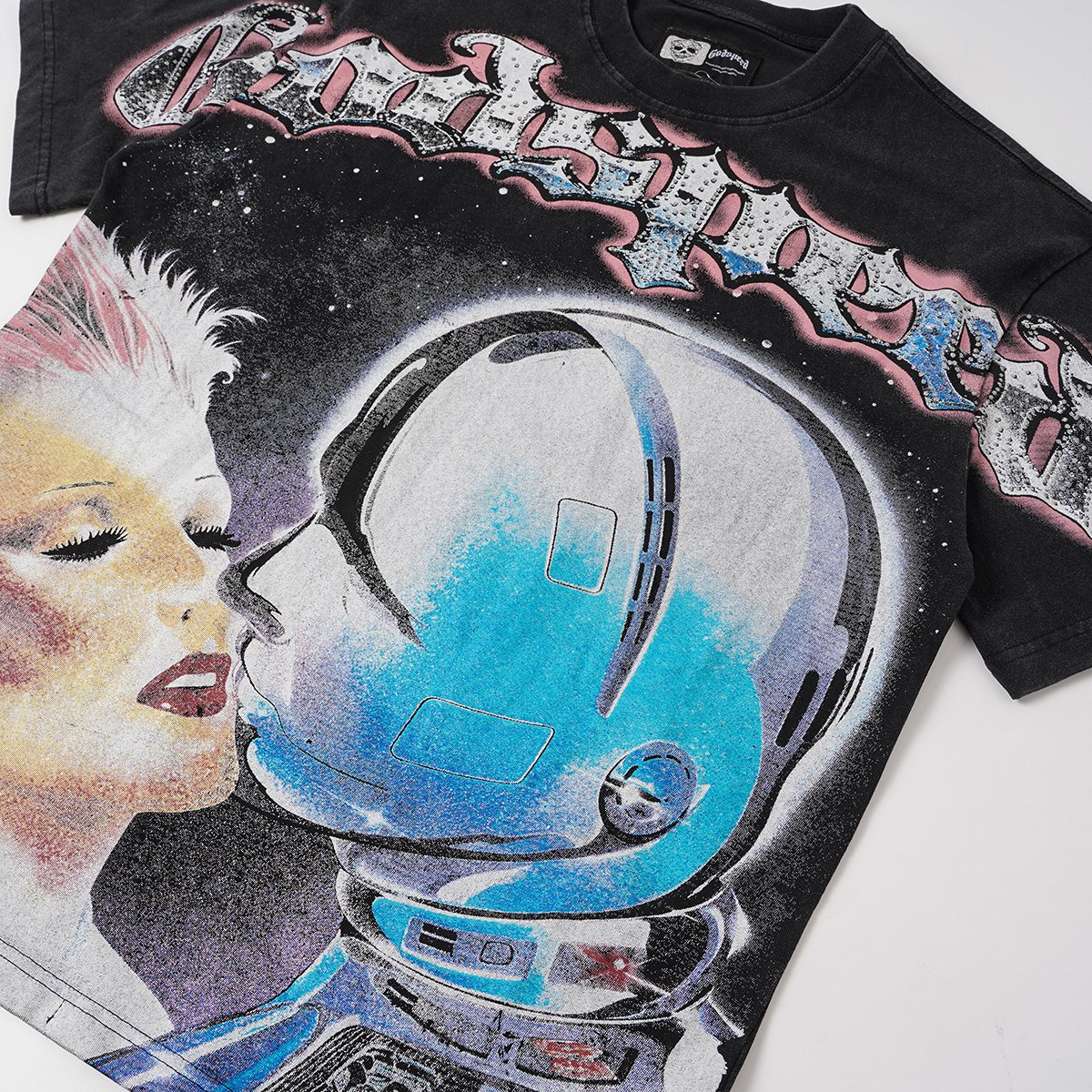 Godspeed Astronaut Face Graphic T-Shirt — detail