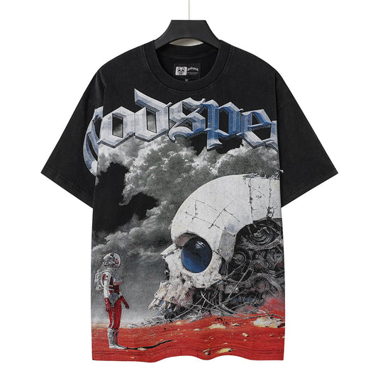 Godspeed Astronaut Skull Graphic T-Shirt — hero
