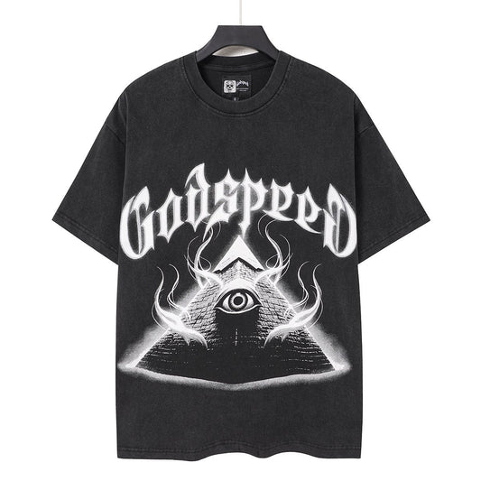 Godspeed Out of Many One Washed Black Graphic T-Shirt — hero
