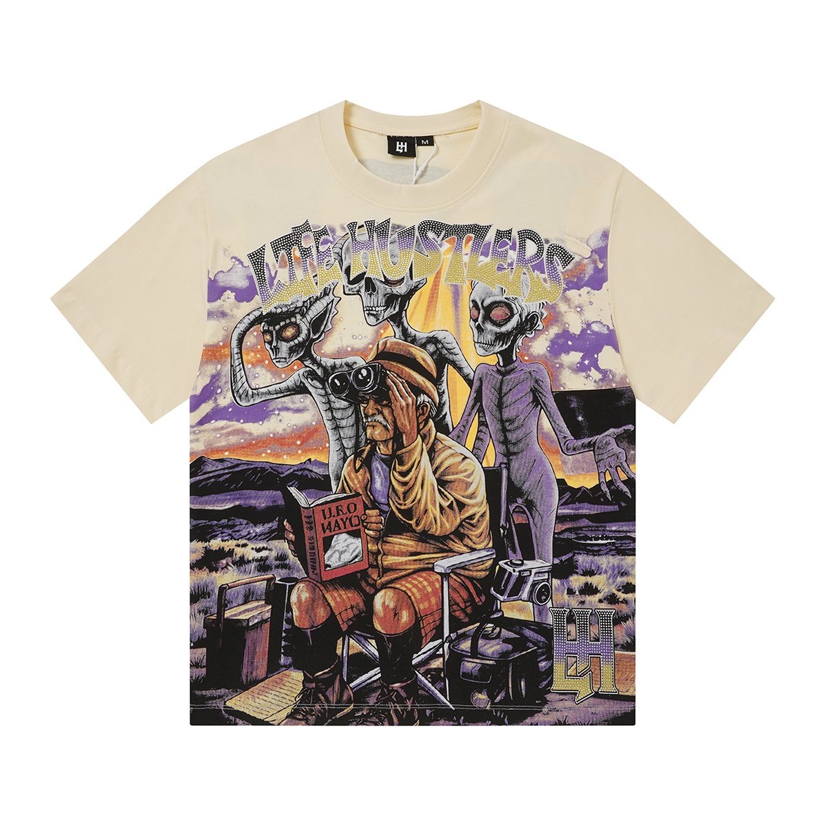 Life Hustlere No Days Off Alien UFO Graphic T-Shirt — front