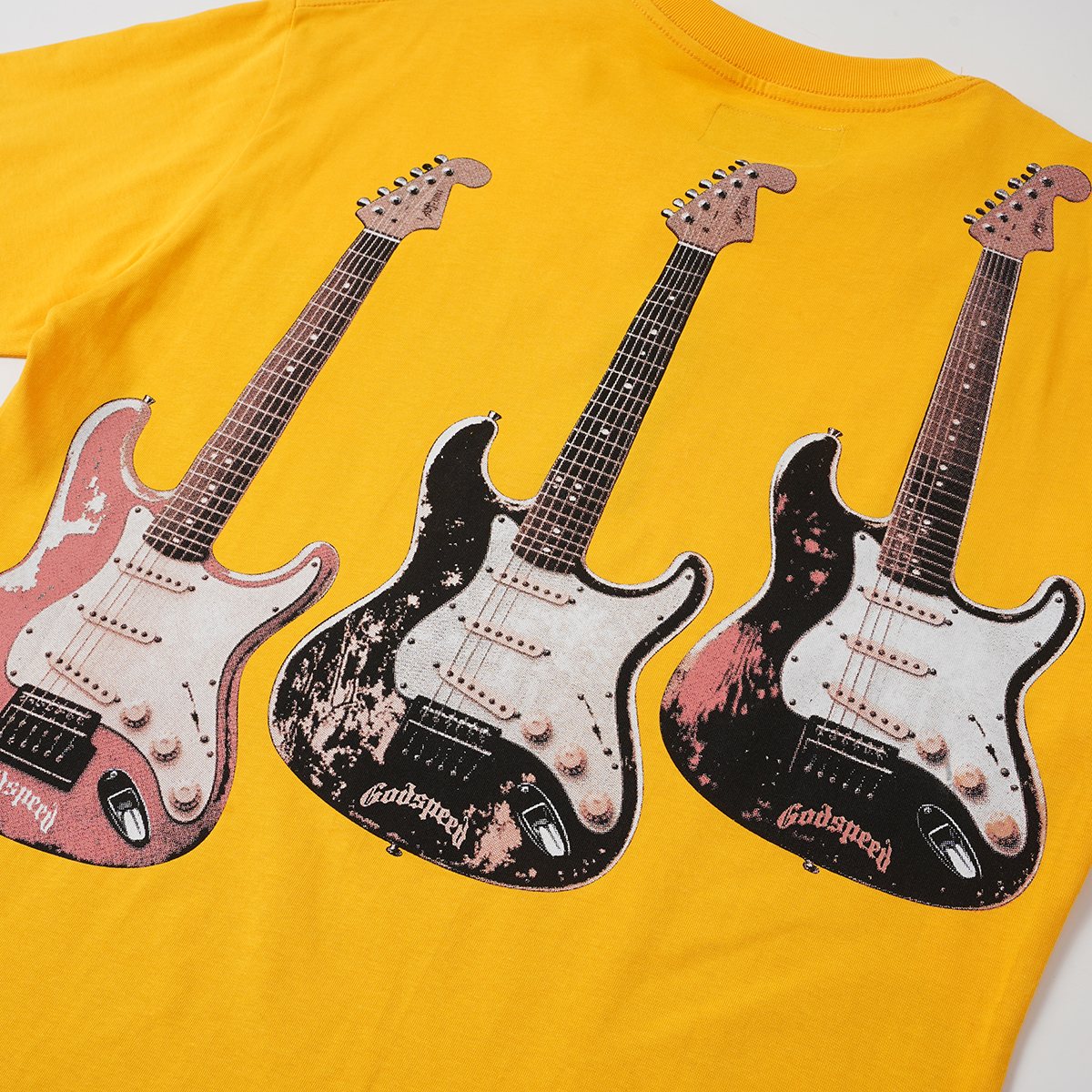 Godspeed Skeleton Band Guitar Graphic T-Shirt — detail