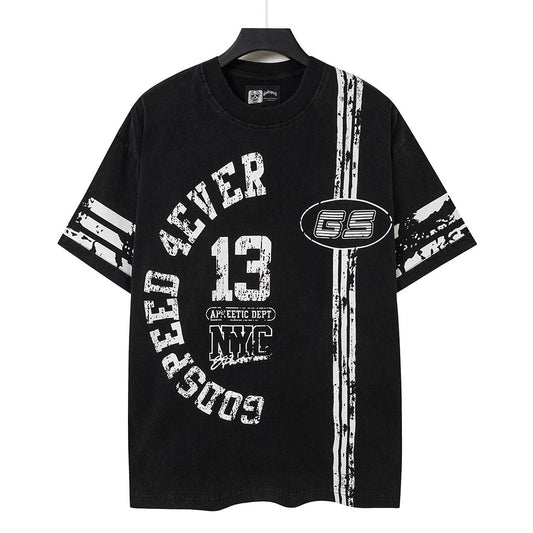 Godspeed Washed Black Distressed Graphic T-Shirt — hero