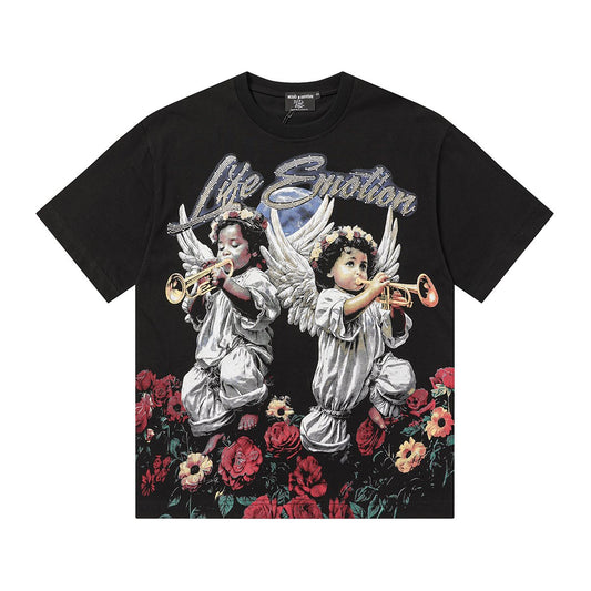 MIXED EMOTION Angel Rose Graphic Short-Sleeve T-Shirt — hero