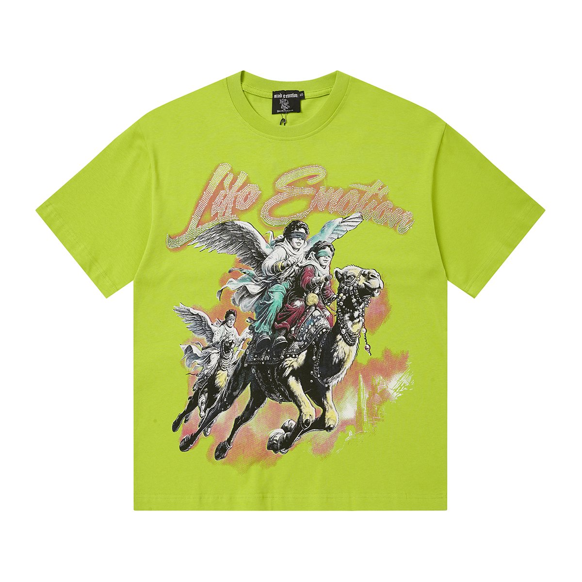 MIXED EMOTION Rhinestone Graphic Short-Sleeve T-Shirt — front