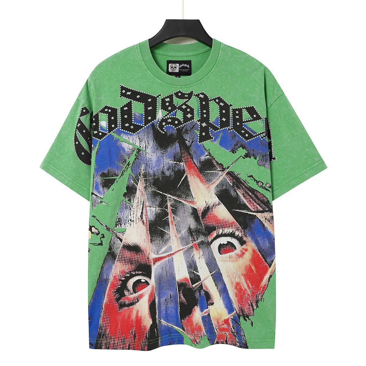 Godspeed Abstract Face Graphic T-Shirt — front