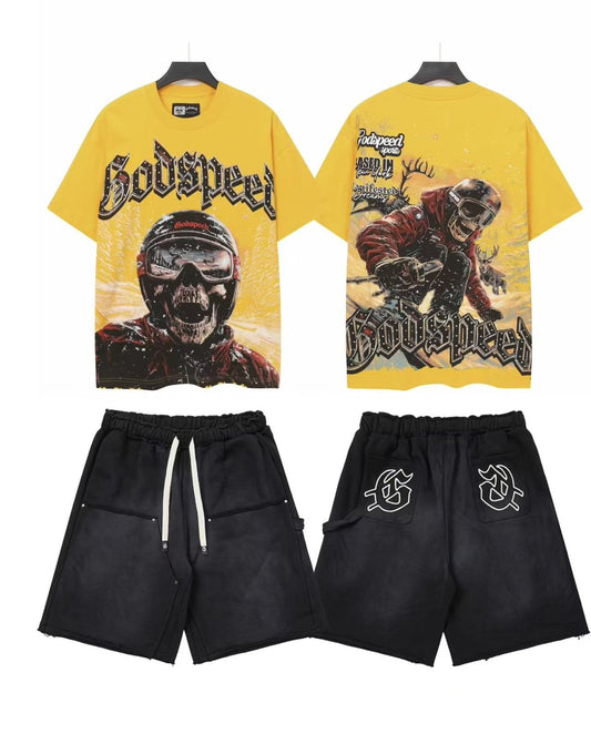 Godspeed Yellow Motorsport Graphic T-Shirt & Shorts Set — front