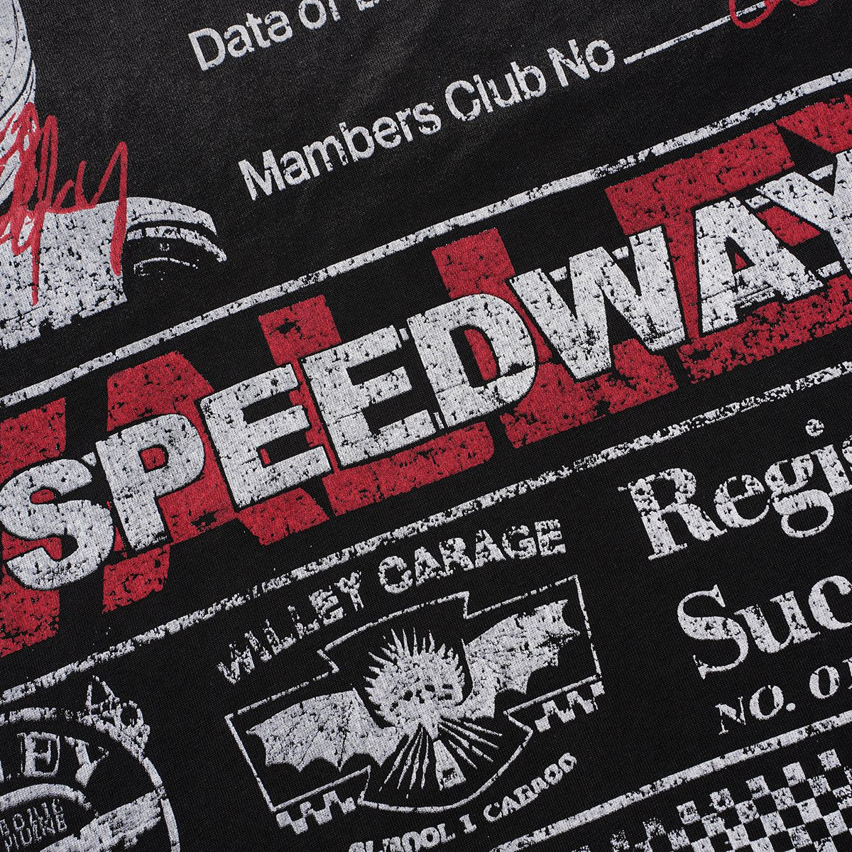 VALLEY Speedway Racing Graphic T-Shirt — detail