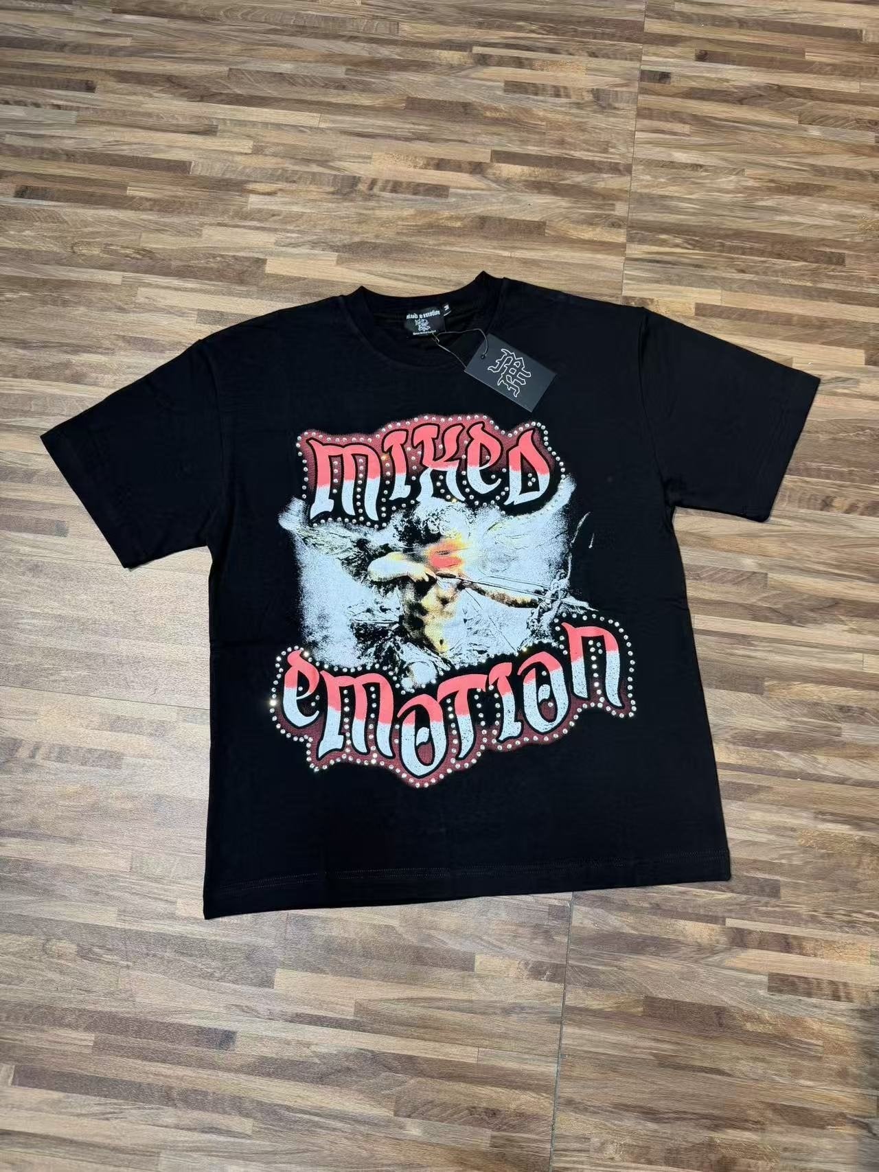 MIXED EMOTION Red & White Front/Back Graphic T-Shirt — front