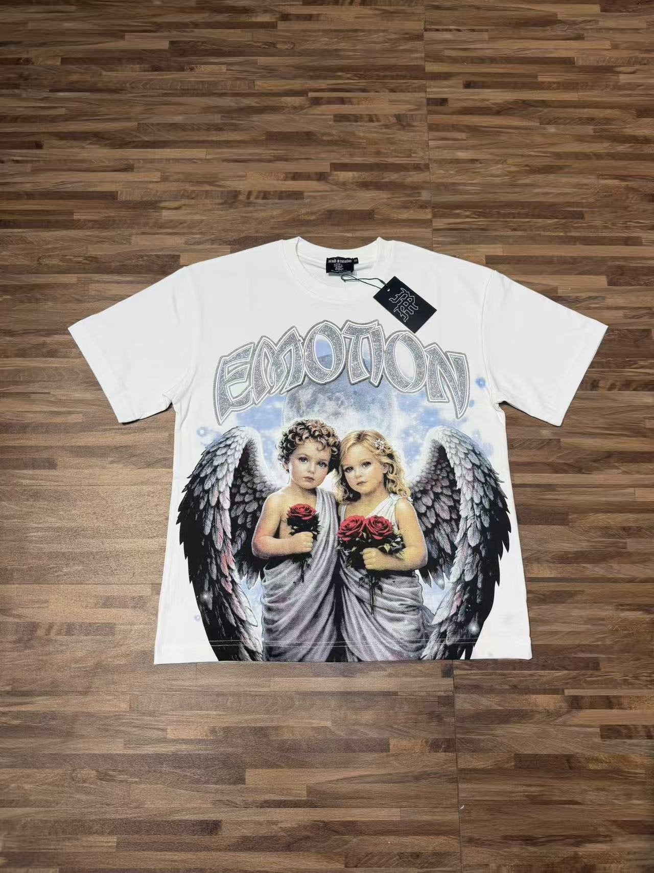 MIXED EMOTION Angel Praying Hands Graphic T-Shirt — front
