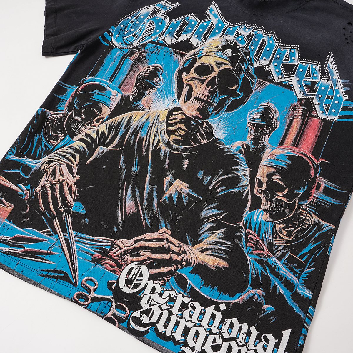 Godspeed Operational Surgeon Distressed Graphic T-Shirt — detail