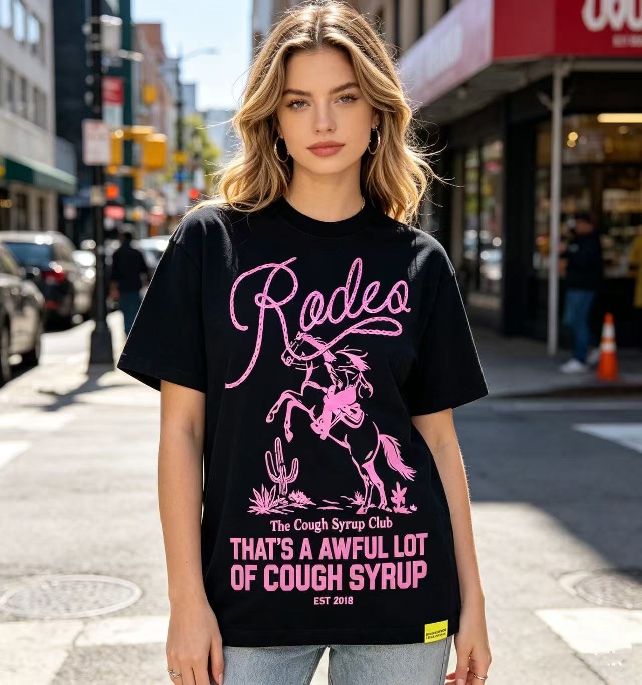 THAT'S A AWFUL LOT OF COUGH SYRUP Rodeo Graphic Short-Sleeve T-Shirt — model